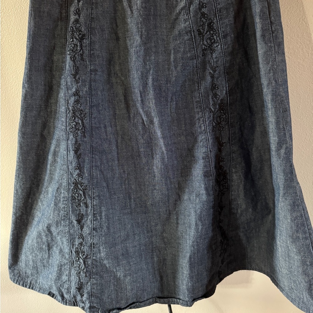 Embroidered Denim Skirt